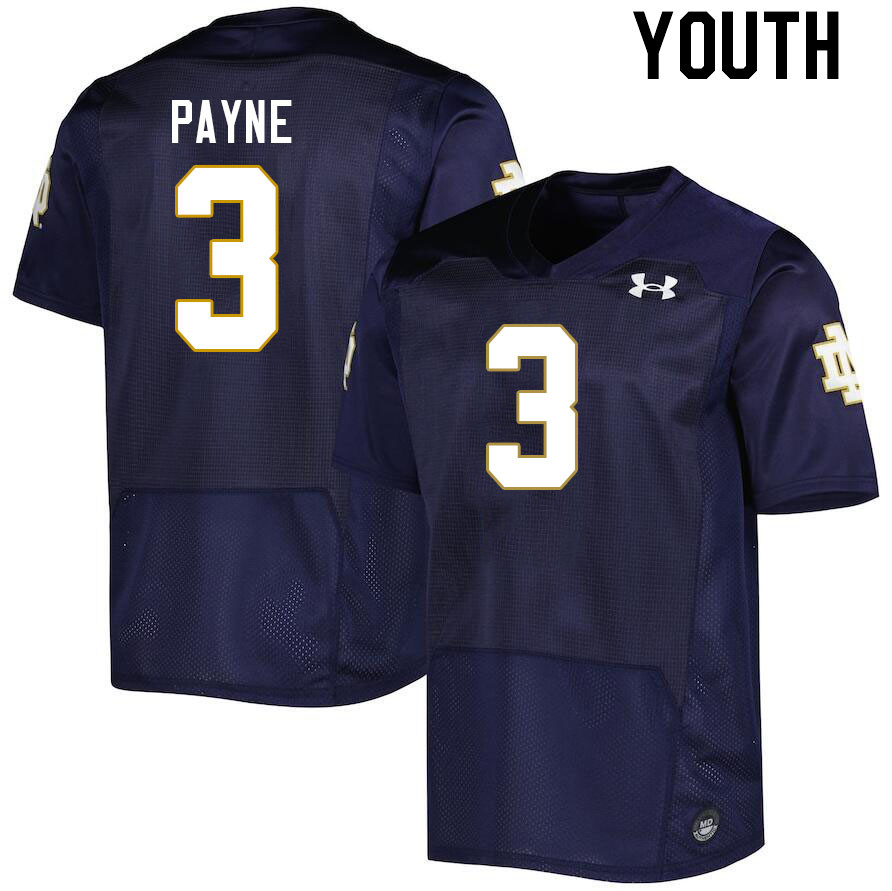 Youth #3 Gi'Bran Payne Notre Dame Fighting Irish College Football Jerseys Stitched Sale-Navy - Click Image to Close